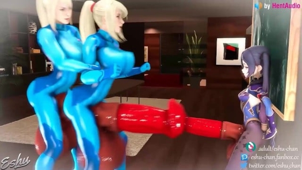 Futa Samus Clones Docking Vs Futanari Mona Genshin Impact And Metroid 3D Animation Loop With Sound [3D, Metroid]