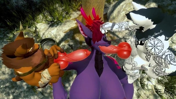 Two Buff Furrys Fuck A Thicc Dragon VR [Cartoon, Dragon, Furry, VR]