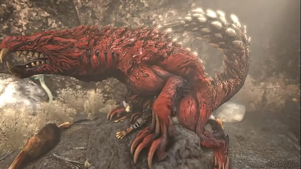 Her pussy is completely full and destroyed by a massive monster cock [BDSM, Monster hunter world, Yaoi]