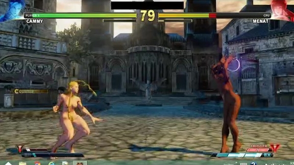 Cammy Dominates Menat with Brutal Creampie Fuck [Hentai, Street Fighter]