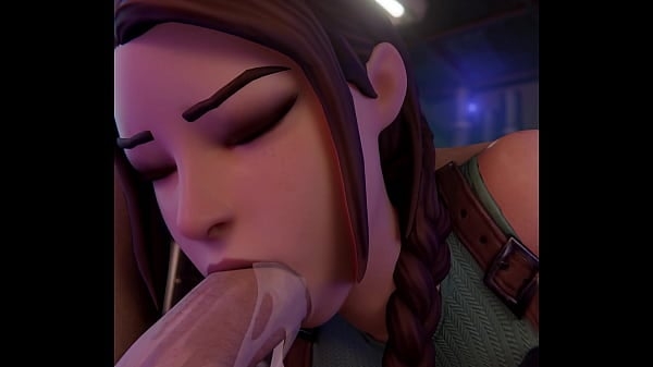 Lara croft do a nice deepthroat to huge cock [3D, Tomb Raider]