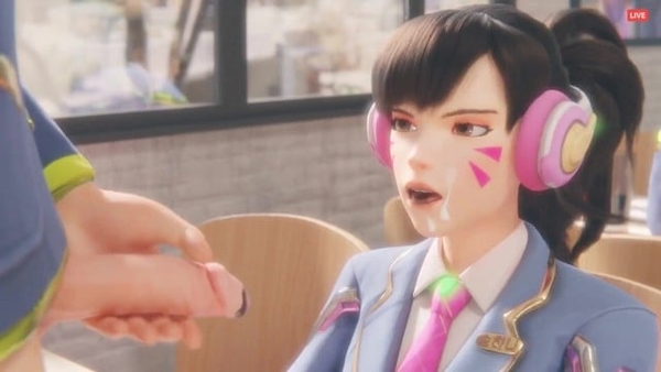 DVa Gets Surprised With a Big Cock and a Cumshot [3D, Overwatch]