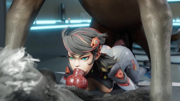 Peni parker double teamed by horse and werewolf [Werewolf]