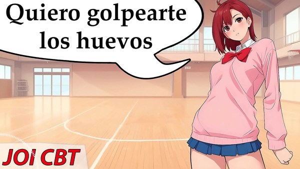 JOI hentai, Momo has fun hitting your balls Instructions in Spanish [Dandadan]