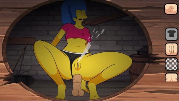 Espiando A Marge Simpson Mientras Salta En Una Polla De Plastico - Hole House [Games, The Simpsons]