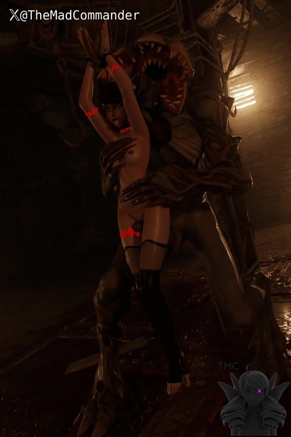 Goth Gwen being violated by demogorgon [League of Legends, Marvel Rivals]