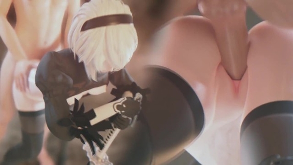 2B Gets Fucked Hard in SFM Anime Creampie Scene [3D, SFM]