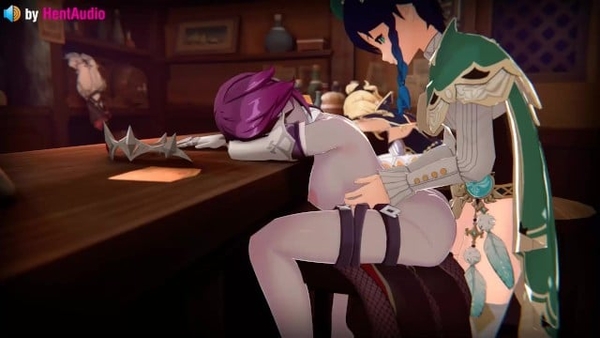 Venti Fucks Rosaria in the Ass - Genshin Impact 3d animation Loop With sound [3D, Genshin Impact]