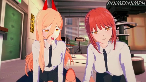 Denji Fucks Makima and Power at the Same Time until Cream Pie - Chainsaw Dude anime Hentai 3d [3D, Chainsaw Man, Hentai]