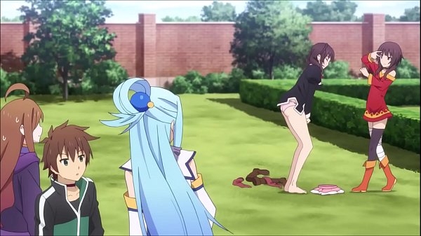 Konosuba Anime Ova Enf Megumin and Yunyun Playing Stripping Rock Paper and Scissors Yakyuken - Naked Girls [Konosuba]