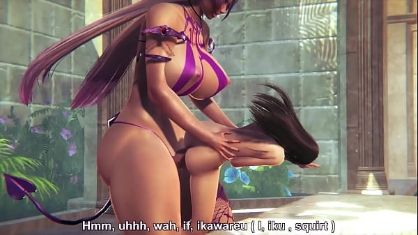 Busty Brunette is Stretched By Two Giantesses [Cartoon, Futanari, Succubus]