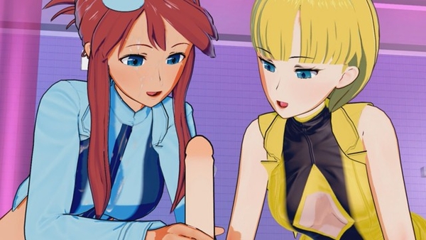 Pokemon ladies love to share one huge dick in wild threesome [Hentai, Pokemon]