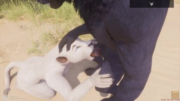 Lioness Sucks Werewolf Cock on the Beach and Rides Dick [3D, Werewolf, Wild Life, Yiff]