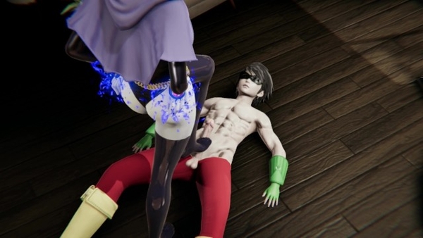 Titans Raven Footjob On Robin Japanese [Teen Titans]