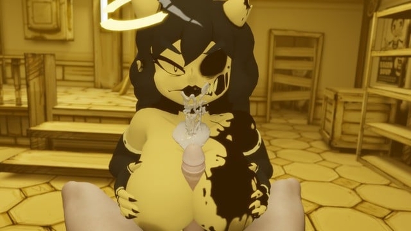 Cum On The Face Bendy And The Ink Machine Angel Jerks Off A Dick With Her Big Breasts For A Guy [Femdom, FNAF]