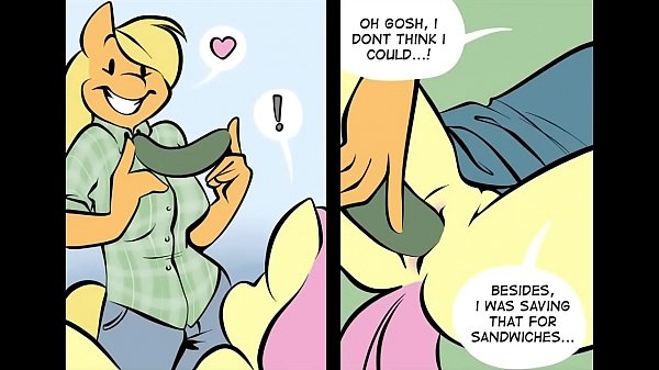 Once Bitten Twice Mlp Comic Dubapplejack X Fluttershy [My Young Pony (MLP), Yuri]