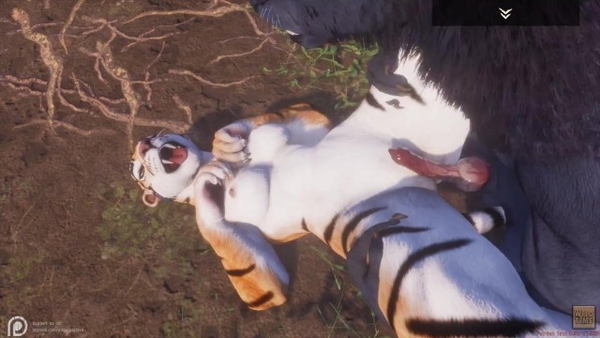 Wild Life Werewolf and Tiger Babe in the Woods [Hentai, Monster, Werewolf, Wild Life, Yiff]