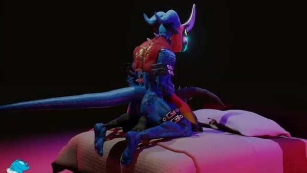 Flamedramon and Hybrid 2 Rock [Digimon, Dragon, Furry, Scalie, Yiff]