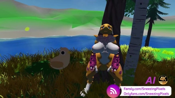 Twerking For The Birds, Sneezing Pixels Fansly Teaser [Cartoon, Digimon, VR]