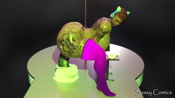 Big Ass Dancer Rides Huge Dildo On Stage - Extreme Anal 3D Animation [3D, Cartoon]